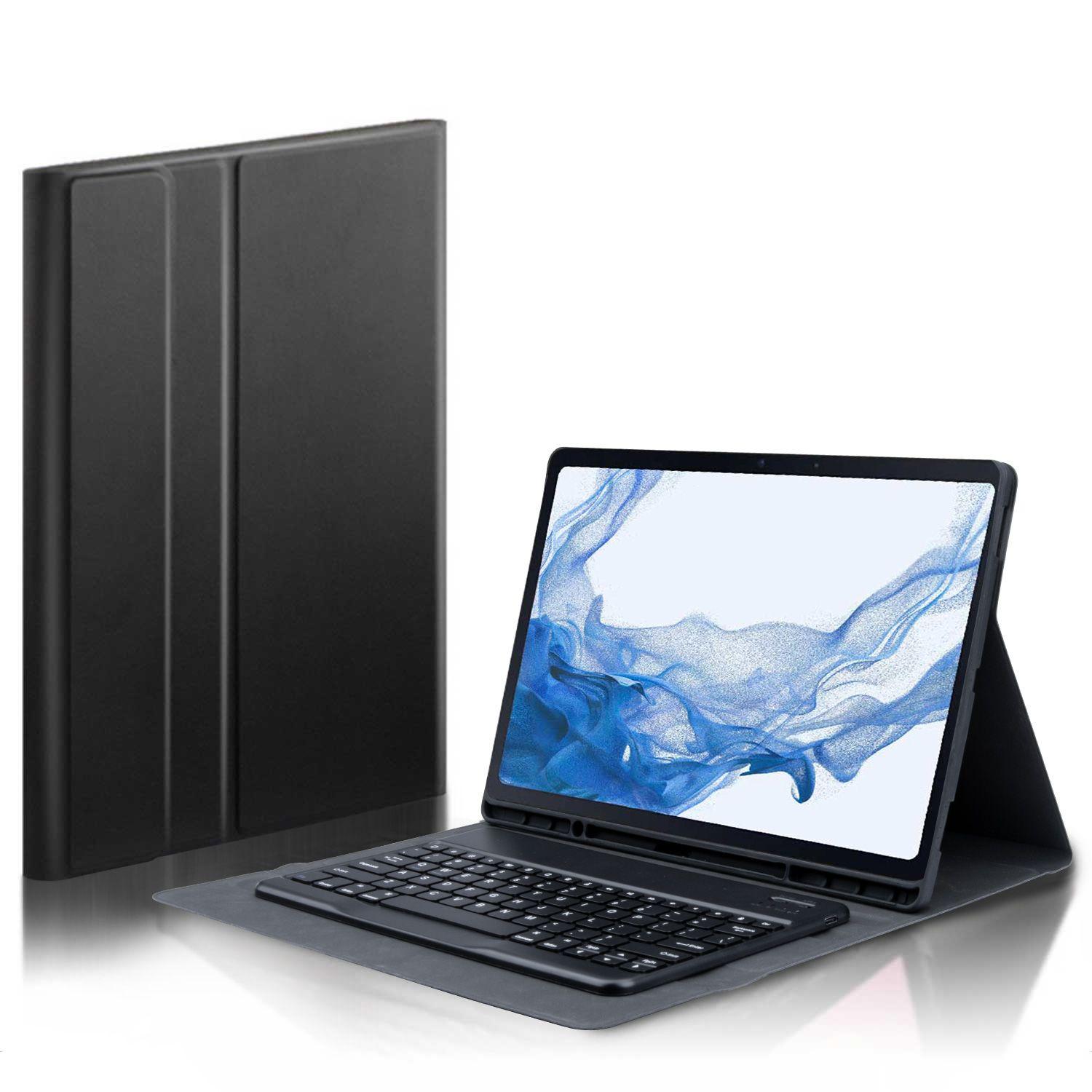 Refurbished Tough On Bluetooth Keyboard Cover Leather Case for Galaxy Tab S8 Ultra - Reebelo United Kingdom