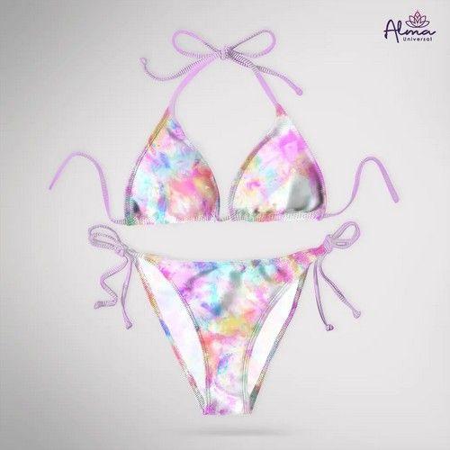 Refurbished Women bikini Two Piece Swimsuit REVERSIBLE TIE DYE Swimwear made from recycled plastic bottles Variant Size Value M - Reebelo United Kingdom