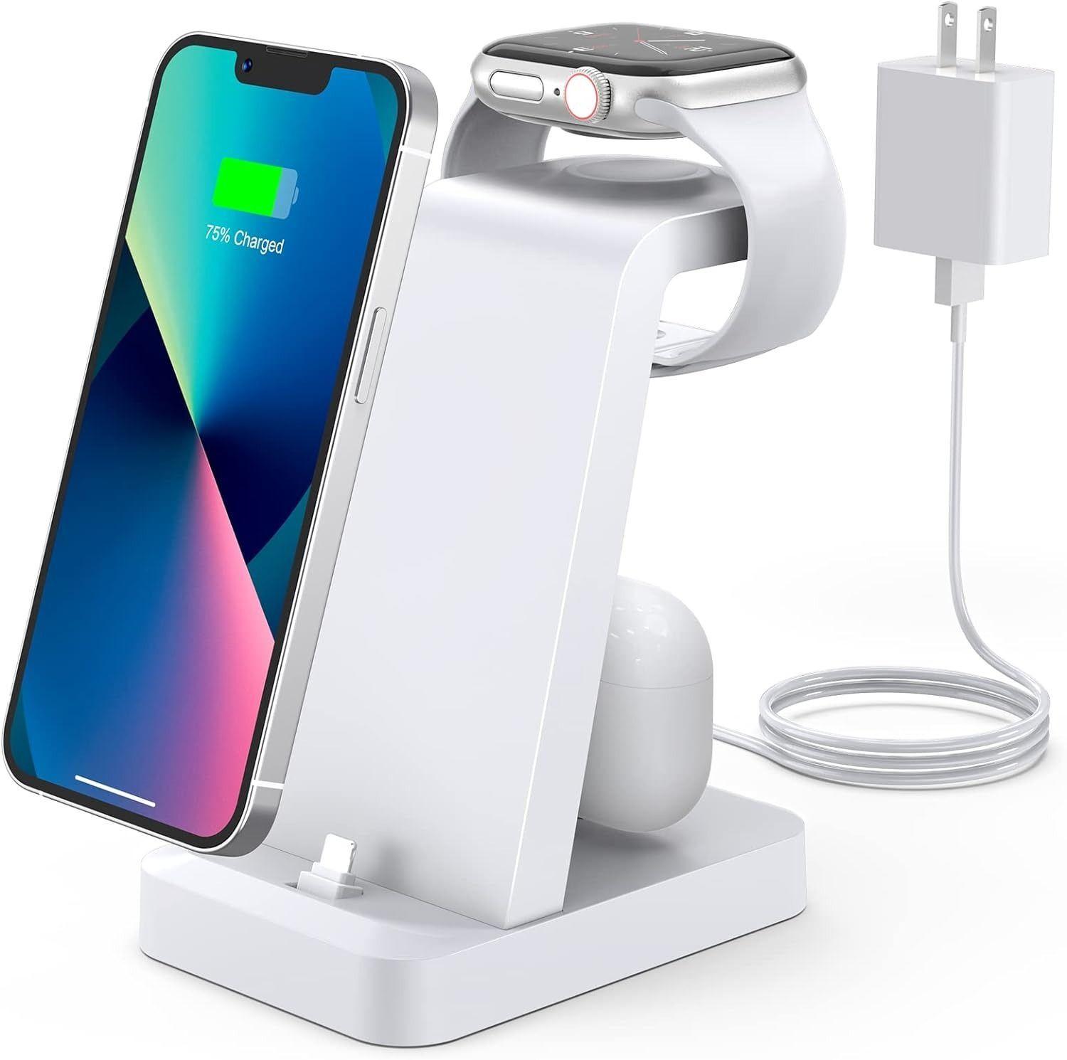 Refurbished Woruda Charger Station 3-in-1 Fast Wireless Charging Dock Stand for iPhone Multiple Devices - Reebelo United Kingdom